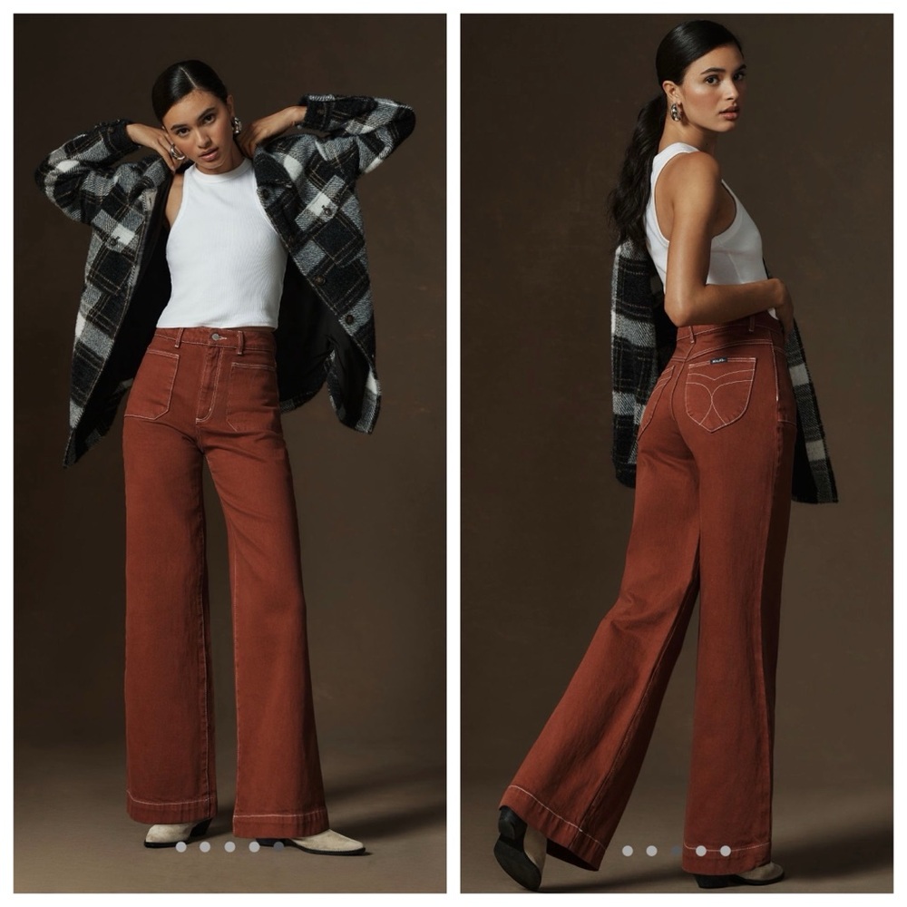 ROLLA'S Sailor High-Rise Wide-Leg Jean in Brick - Picture 8 of 8